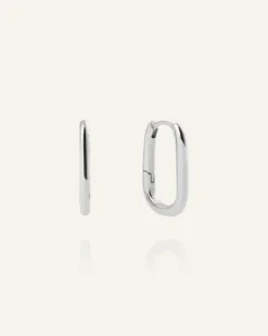 Slim Medium U-Hoops Örhängen Silver>Mockberg Best