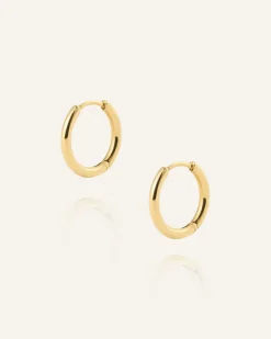 Slim Small Hoops Örhängen Guld><noscript><img width=