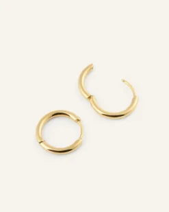 Slim Small Hoops Örhängen Guld><noscript><img width=