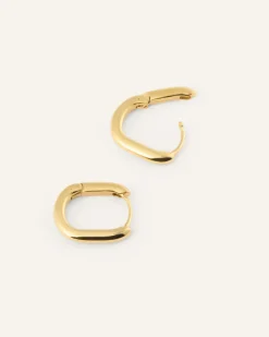 Slim Small U-Hoops Örhängen Guld><noscript><img width=