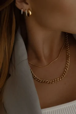 Mockberg Snake Kedja Guld>Halsband Hot