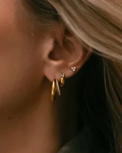 Soleil Hoops Örhängen Guld><noscript><img width=