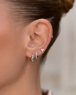 Soleil Hoops Örhängen Silver><noscript><img width=