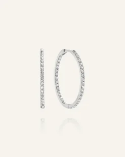 Sparkle Extra Large Hoops Örhängen Silver>Mockberg Outlet