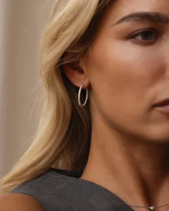 Sparkle Extra Large Hoops Örhängen Silver><noscript><img width=