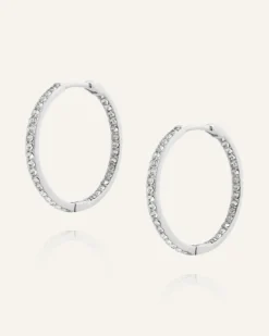 Sparkle Extra Large Hoops Örhängen Silver><noscript><img width=