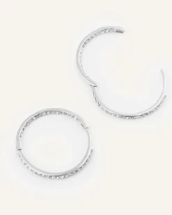 Sparkle Extra Large Hoops Örhängen Silver><noscript><img width=