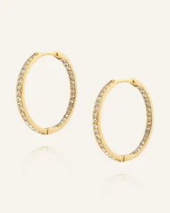 Sparkle Extra Large Hoops Örhängen Guld><noscript><img width=