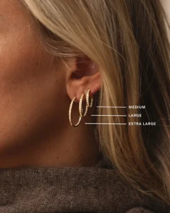 Sparkle Extra Large Hoops Örhängen Guld><noscript><img width=