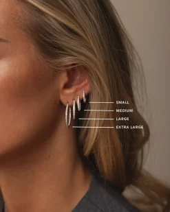 Sparkle Large Hoops Örhängen Silver><noscript><img width=