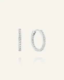 Sparkle Medium Hoops Örhängen Silver>Mockberg New