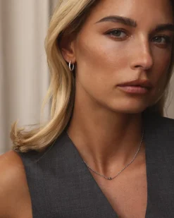 Sparkle Medium Hoops Örhängen Silver>Mockberg New