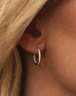 Sparkle Medium Hoops Örhängen Silver><noscript><img width=