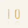 Sparkle Medium U-Hoops Örhängen Guld>Mockberg New