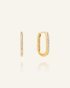 Sparkle Medium U-Hoops Örhängen Guld>Mockberg New