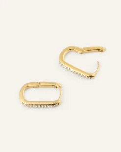 Sparkle Medium U-Hoops Örhängen Guld><noscript><img width=