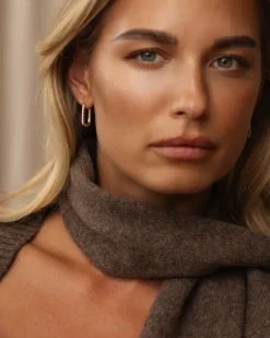 Sparkle Medium U-Hoops Örhängen Guld><noscript><img width=
