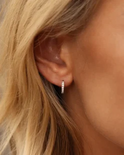Sparkle Mini Hoops Örhängen Silver><noscript><img width=