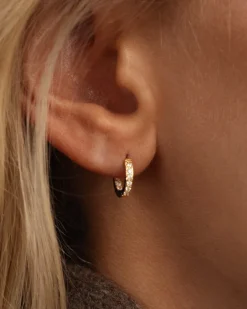 Sparkle Mini Hoops Örhängen Guld><noscript><img width=