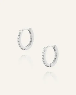 Sparkle Small Hoops Örhängen Silver><noscript><img width=