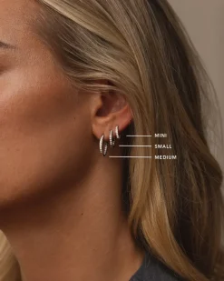 Sparkle Small Hoops Örhängen Silver><noscript><img width=