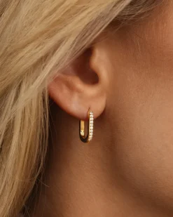 Sparkle Small U-Hoops Örhängen Guld>Mockberg Online