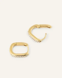 Sparkle Small U-Hoops Örhängen Guld><noscript><img width=