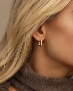 Sparkle Small U-Hoops Örhängen Guld><noscript><img width=