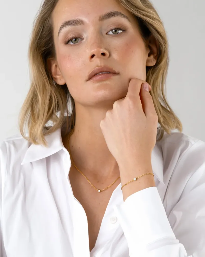 Mockberg Thin Diamond Guld>Halsband Clearance