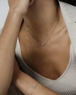 Mockberg Thin Diamond Silver>Halsband Online