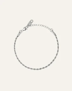 Mockberg Thin Rope Silver>Armband Clearance