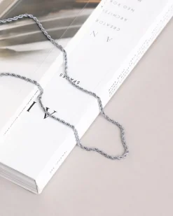 Mockberg Thin Rope Halsband Silver><noscript><img width=