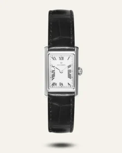 Mockberg Timeless Black Leather Silver Watch MB0246>Klockor Online