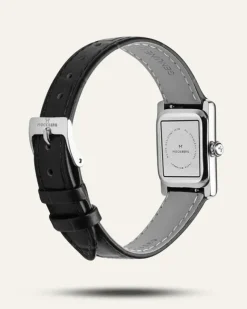 Mockberg Timeless Black Leather Silver Watch MB0246><noscript><img width=