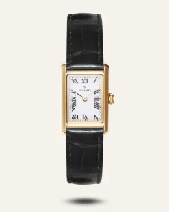 Mockberg Timeless Black Leather Gold Watch MB0245>Klockor Clearance