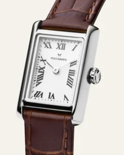 Mockberg Timeless Brown Leather Silver Watch MB0248>Klockor