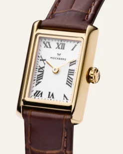 Mockberg Timeless Brown Leather Gold Watch MB0247><noscript><img width=
