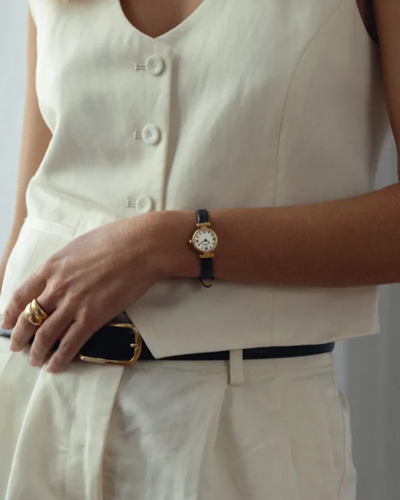 Mockberg Vintage Leather Gold Watch MB0249>Klockor Hot