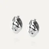 Wavy Bolded Drop Örhängen Silver>Mockberg Sale