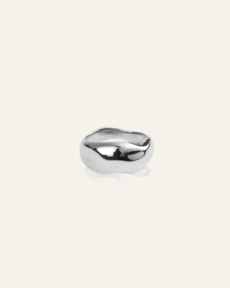 Wavy Bolded Large Ring Silver>Mockberg New