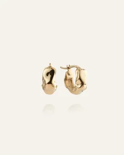 Wavy Bolded Mini Örhängen Hoops Guld>Mockberg Sale