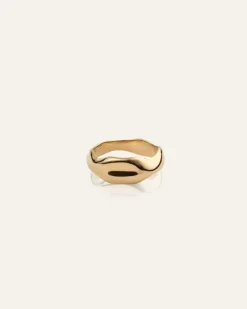 Wavy Bolded Ring Guld>Mockberg Sale