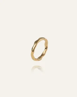Wavy Petite Ring Guld>Mockberg New