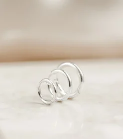 Syster P Beloved Fat Medium Hoops Silver><noscript><img width=