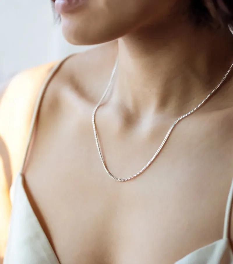 Syster P Beloved Kort Curb Kedja Silver>Halsband Discount