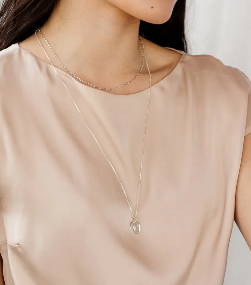 Syster P Beloved Lång Box Kedja Silver>Halsband Discount