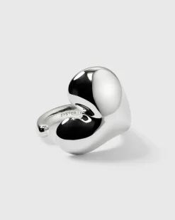 Syster P Bolded Heart Ring Silver><noscript><img width=