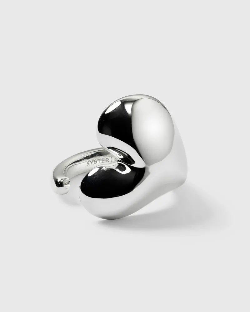 Syster P Bolded Heart Ring Silver>Ringar Clearance