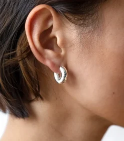 Syster P Bolded Little Sis Hoops Silver><noscript><img width=