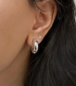 Syster P Bolded Little Sis Hoops Silver><noscript><img width=